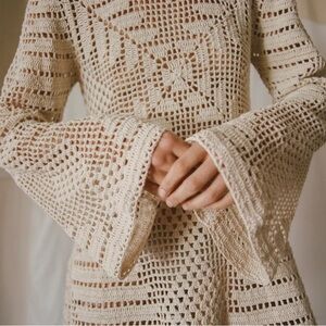 All That Remains Nico Cotton Crochet Mini Dress — Size US 4 / AU 8